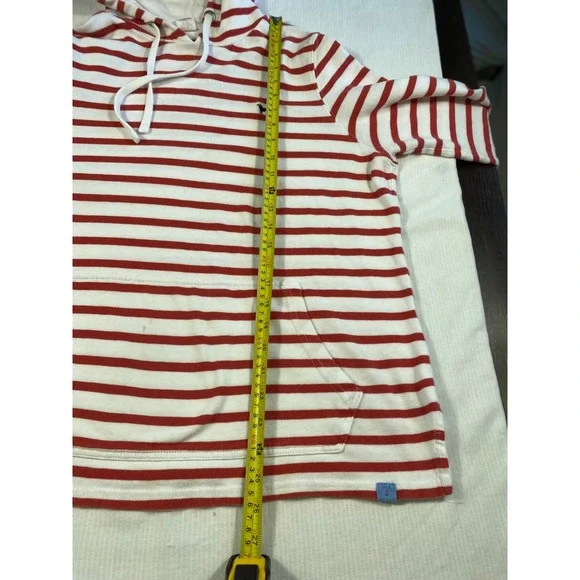 The Black Dog Red White Stripe Hoodie Pullover Cotton Nautical Casual Unise - Picture 8 of 12